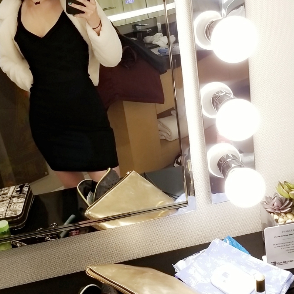 Guess S black bodycon bandage mini dress